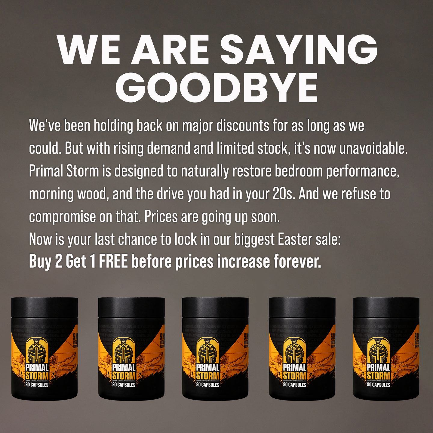 Primal Storm Supplements Facebook ad