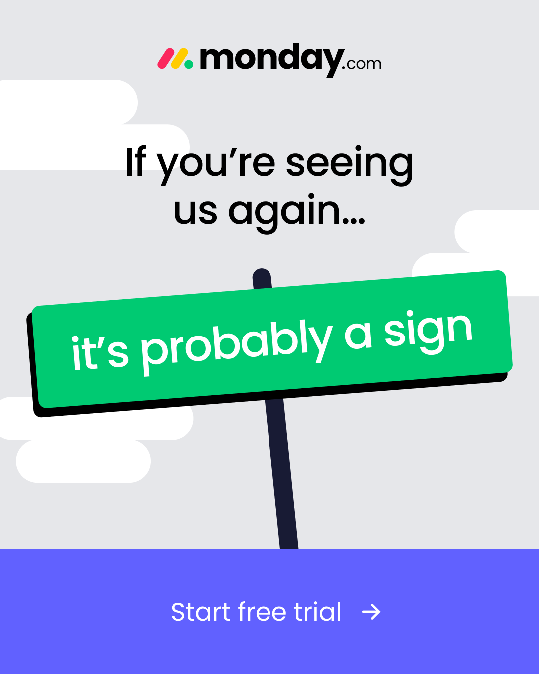 monday.com Facebook ad