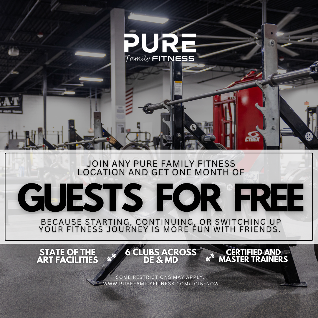 Pure Family Fitness Facebook ad: Get a Month of Free Guests!
