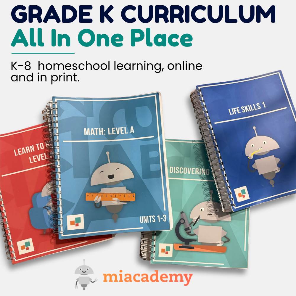 Miacademy Learning Facebook ad: Everything Your Kindergartner Needs