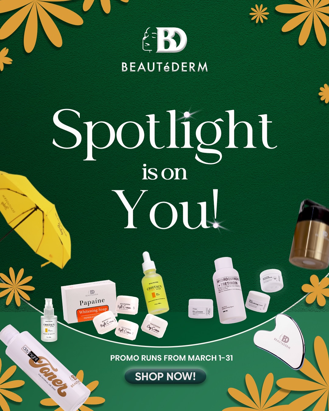 Beautéderm Facebook ad: GLOW UP this March with self-love!