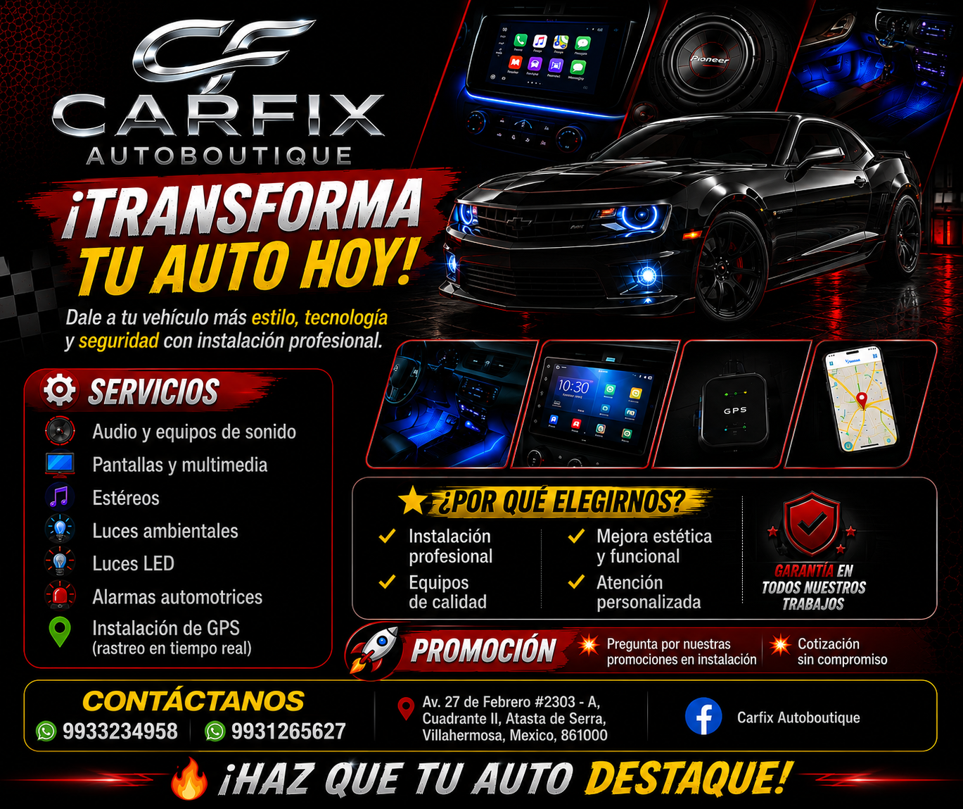Carfix Autoboutique Facebook ad: ¿Tu auto sigue atrapado en el pasado?
