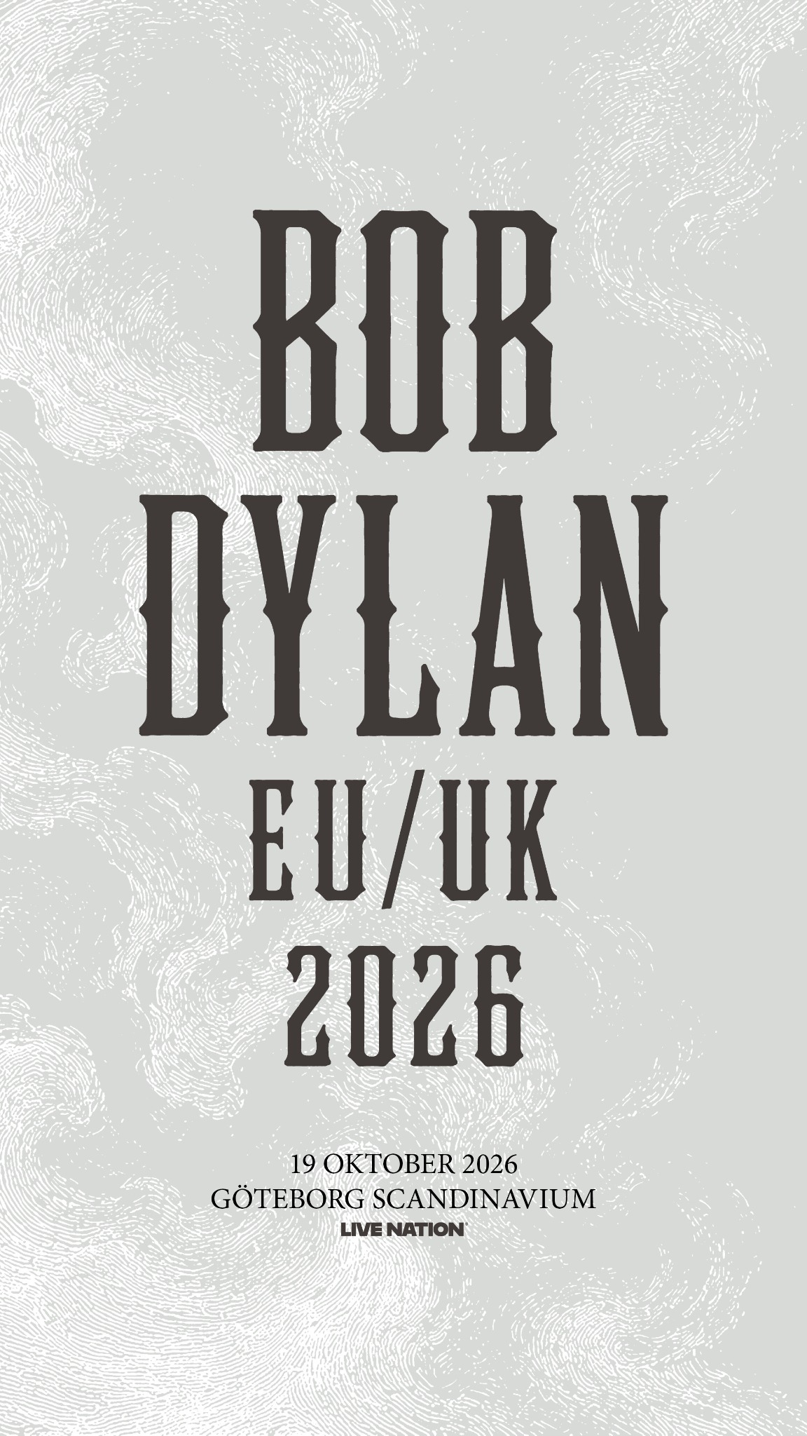 Live Nation Sweden Facebook ad: Bob Dylan | 19 oktober | Scandinavium, Göteborg