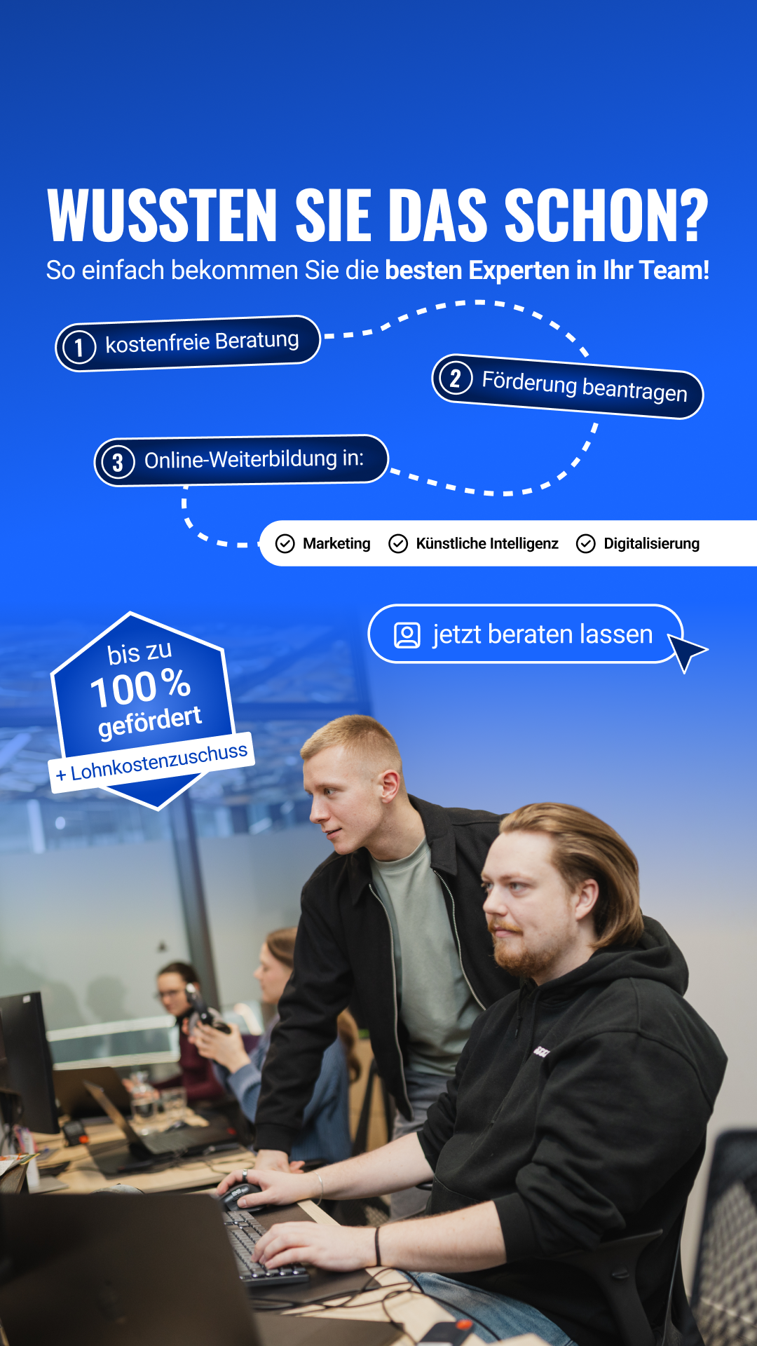 Distart Facebook ad: Weiterbildung für Ihre Mitarbeiter