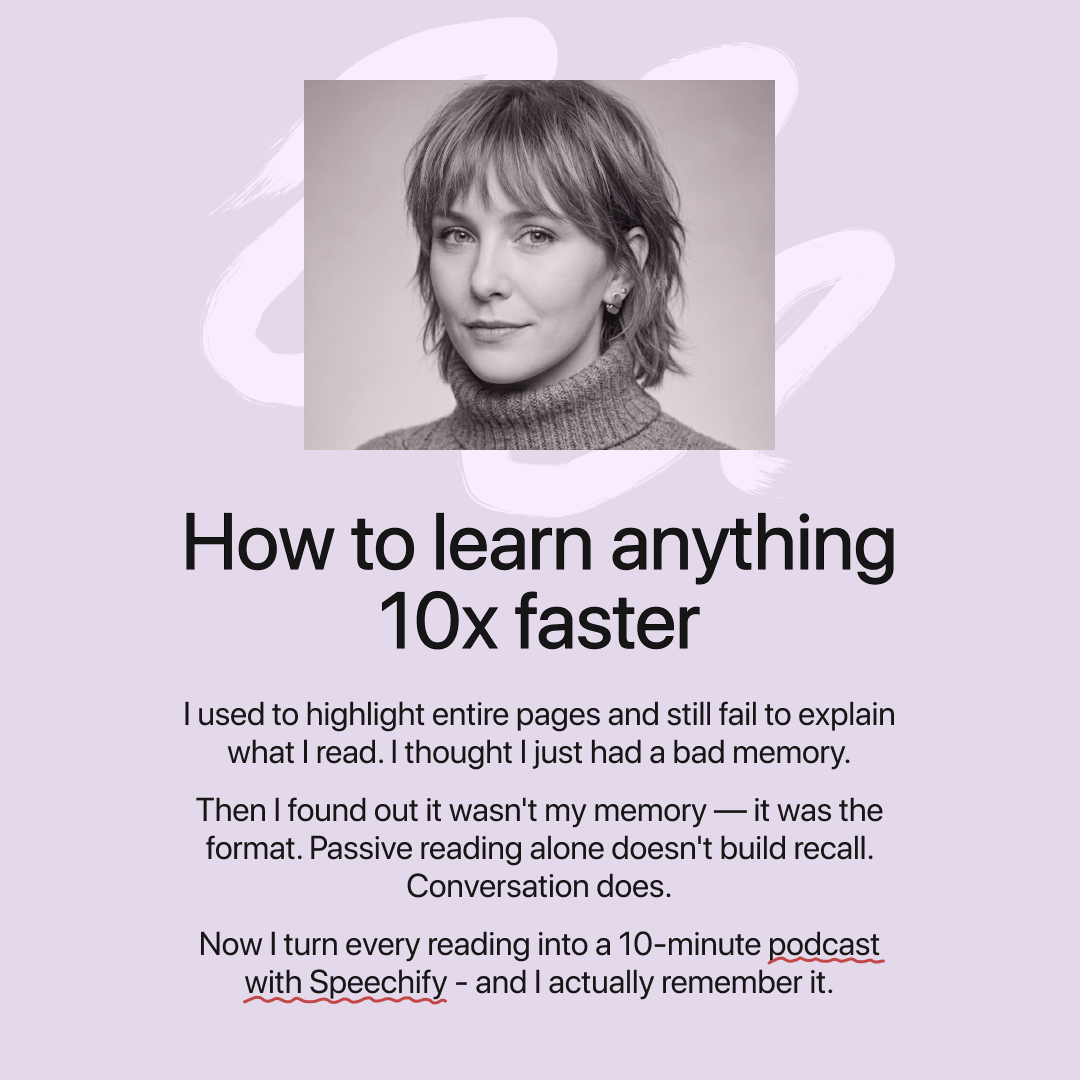 Speechify Facebook ad