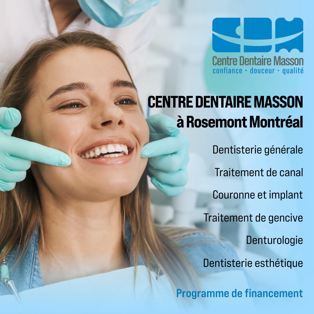 Centre Dentaire Masson Facebook ad from Dec 12, 2025