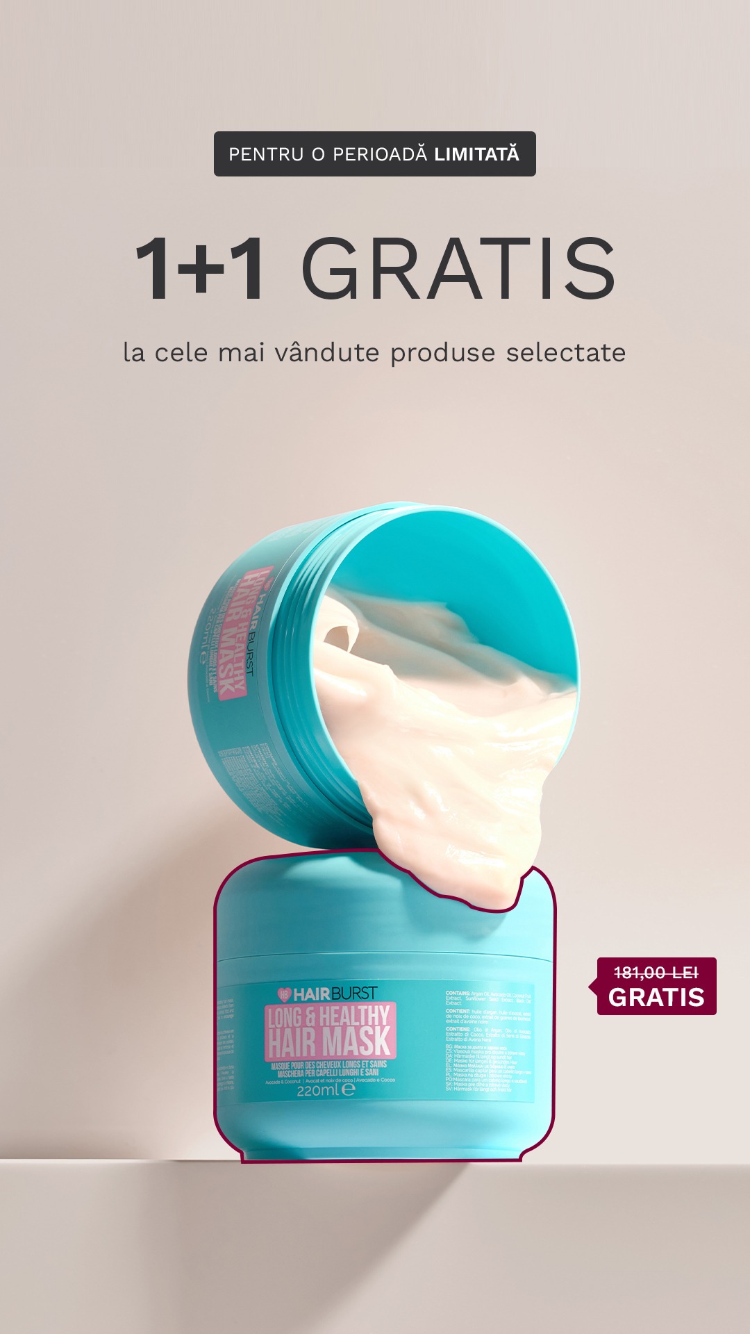Hairburst Romania Facebook ad