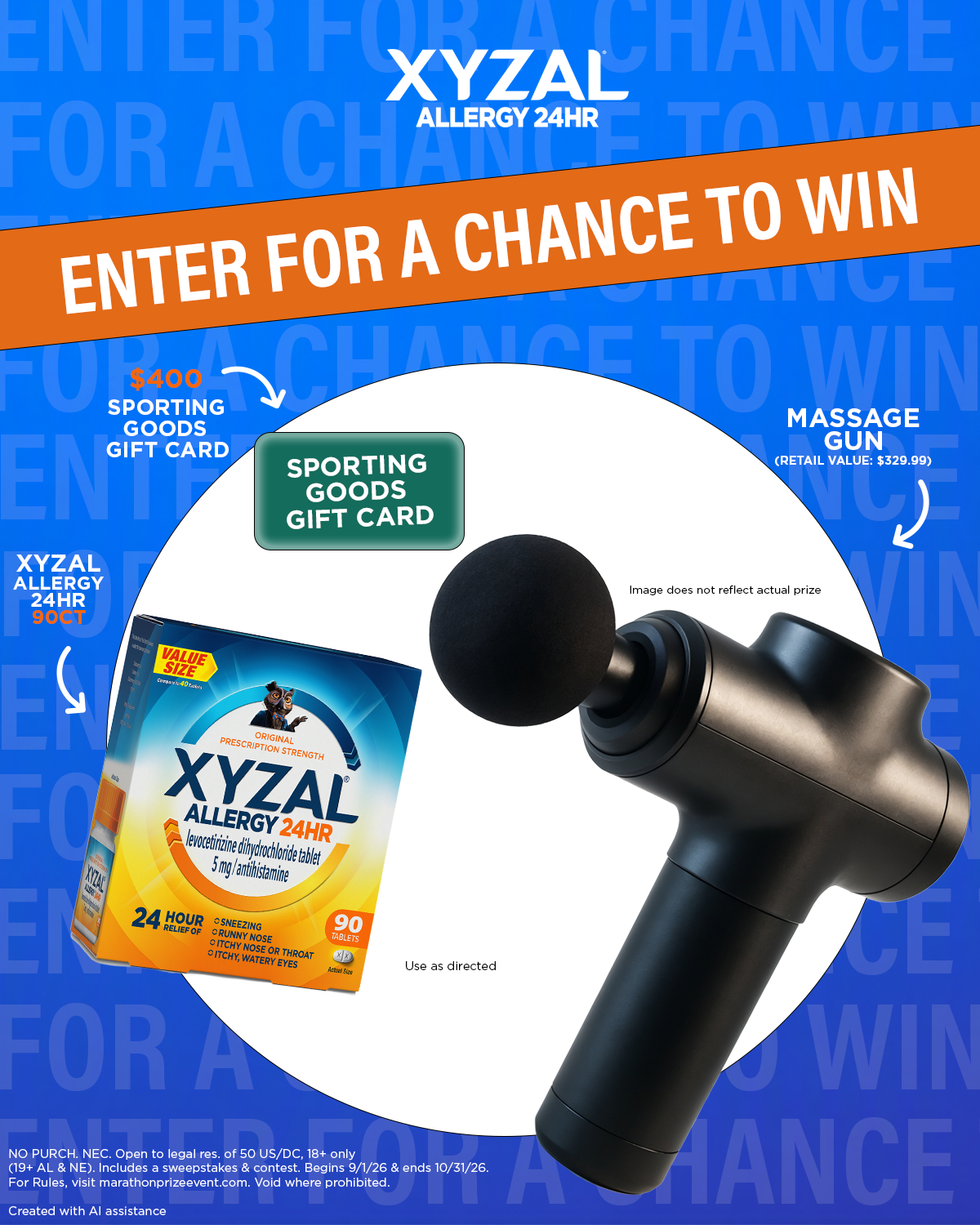 XYZAL Allergy 24HR Facebook ad: Xyzal Marathon Prize Event