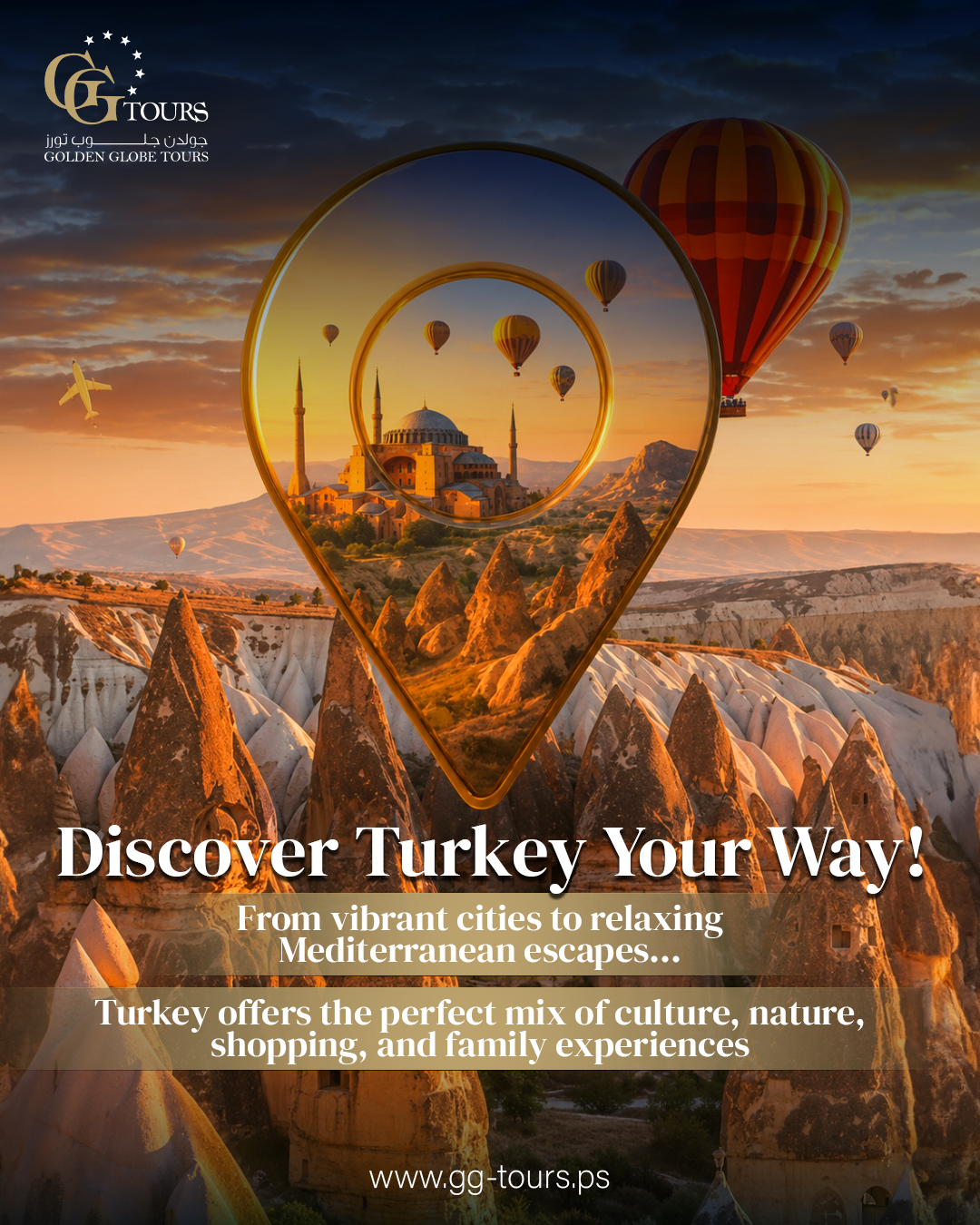 Golden Globe Tours - GG Tours Facebook ad: Discover Turkey Your Way!