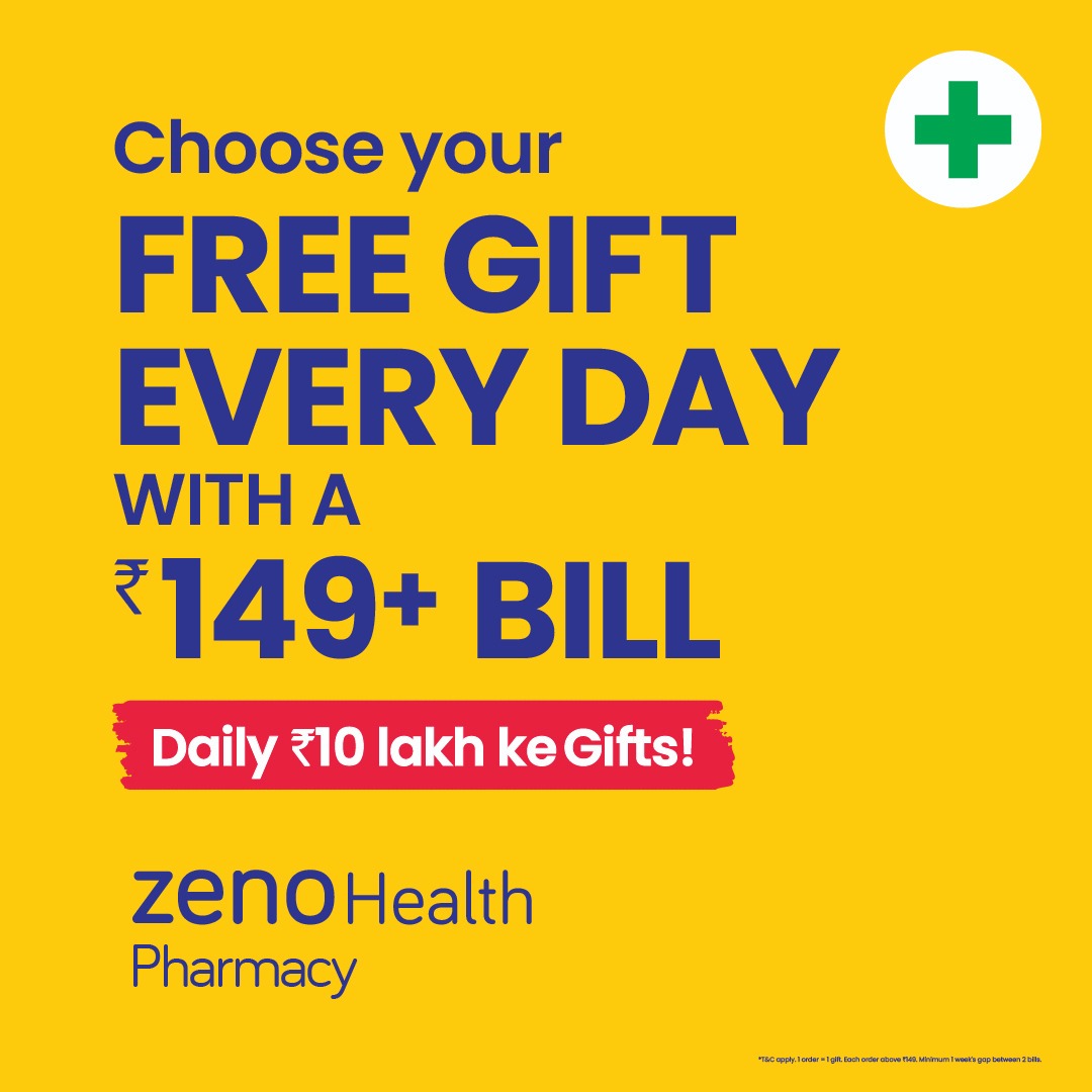 Zeno Health Mumbai Facebook ad: Order to choose free gift.