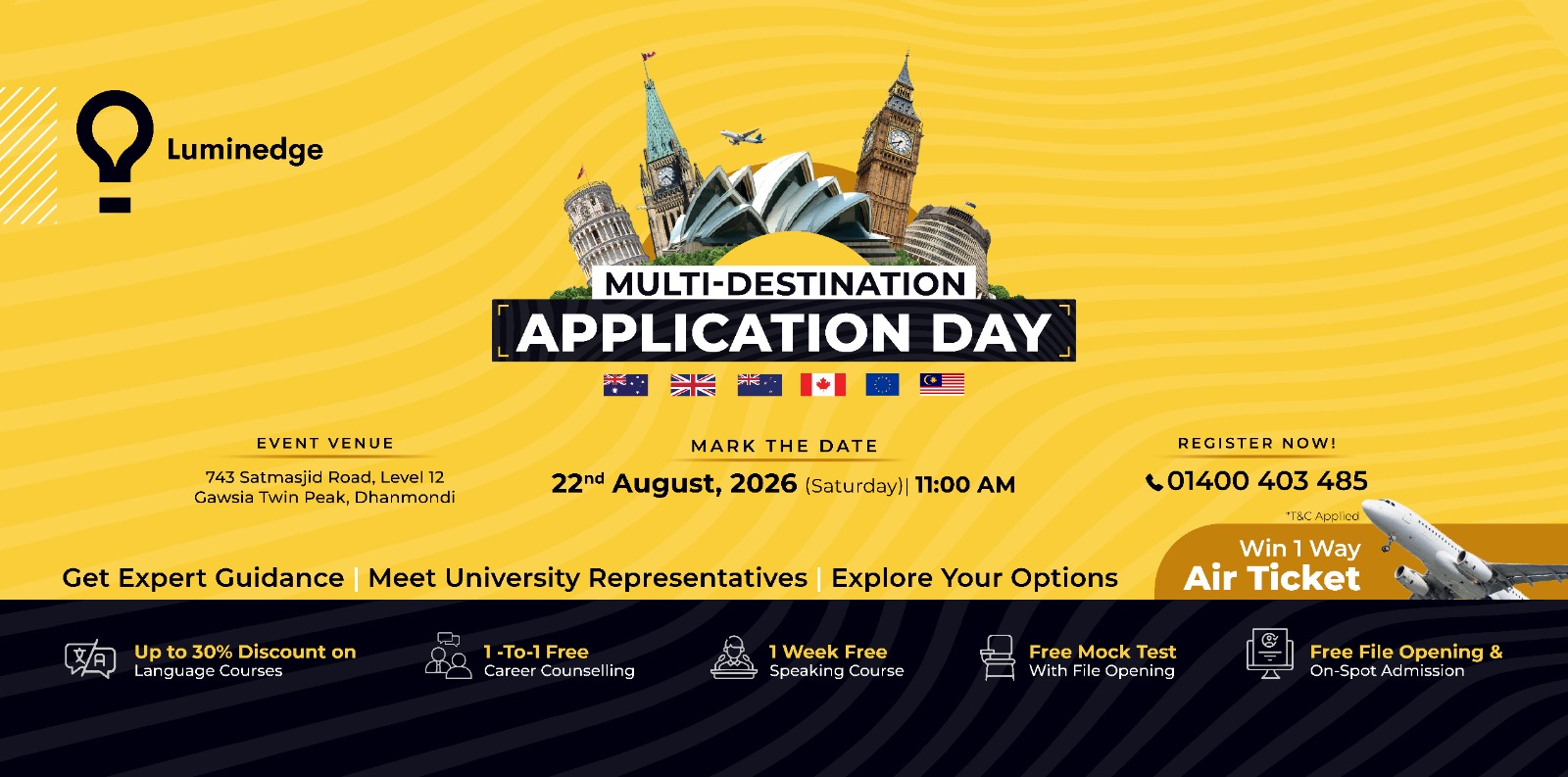 Luminedge Bangladesh Facebook ad: Multi-Destination Application Day
