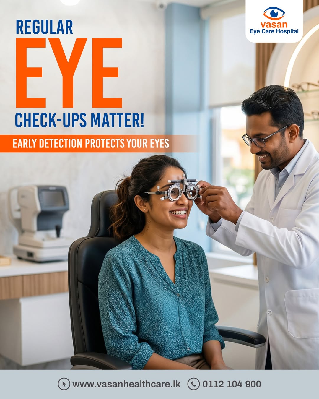 Vasan Healthcare Sri Lanka Facebook ad: Regular eye check ups are essential for maintaining…