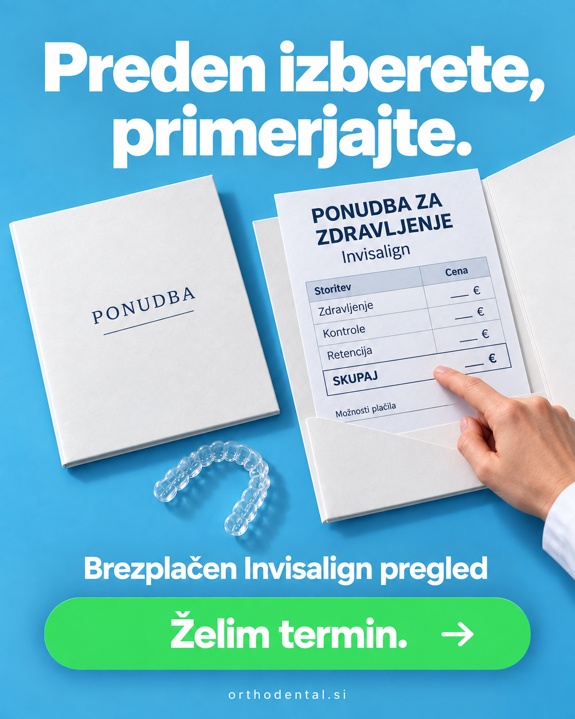OrthoDental Facebook ad: Najprej odgovori. Potem odločitev.