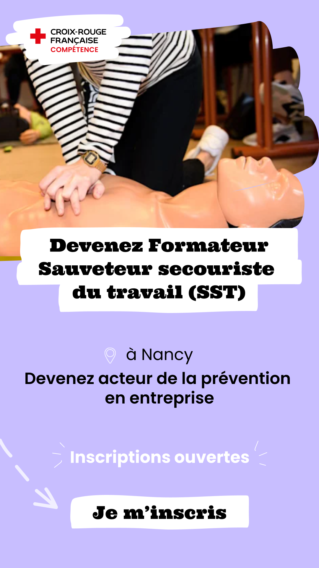 Croix-Rouge Compétence Facebook ad: Inscrivez-vous dès maintenant