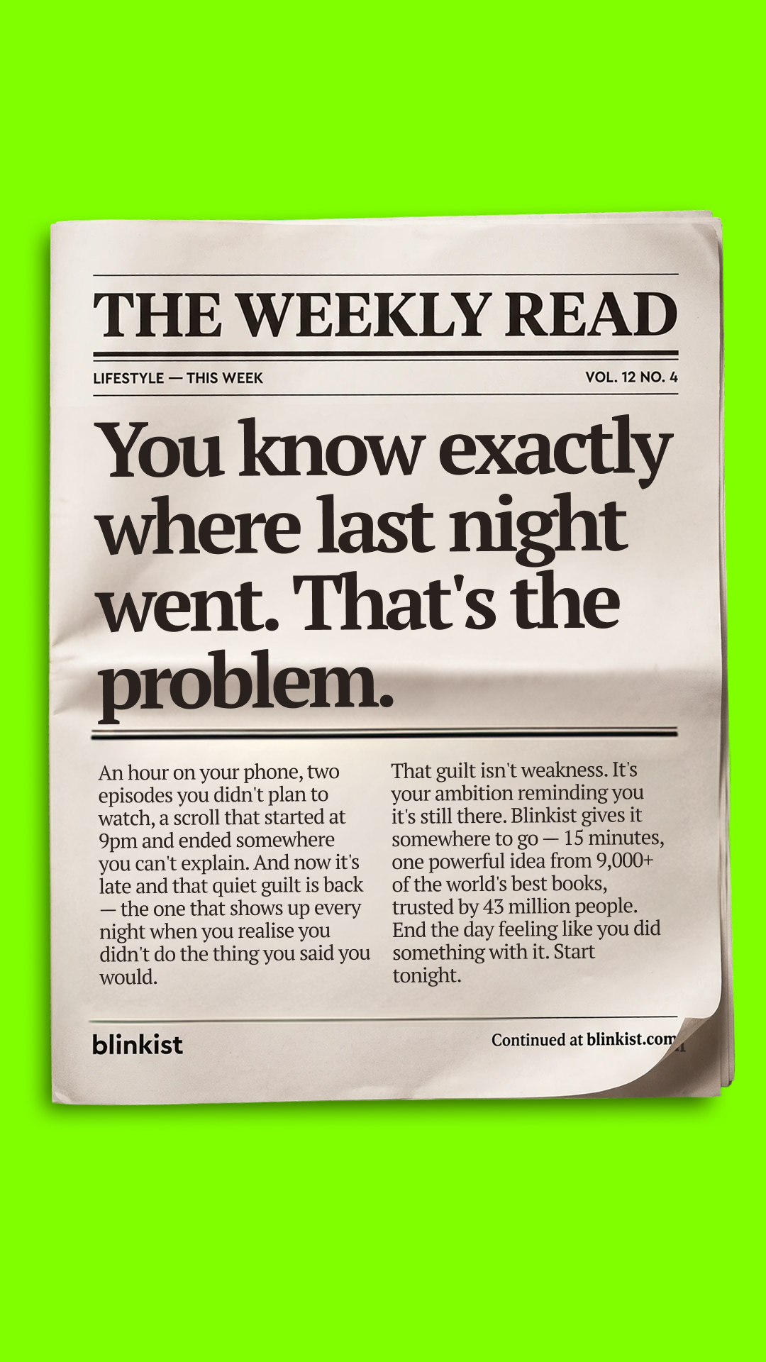 Blinkist Facebook ad
