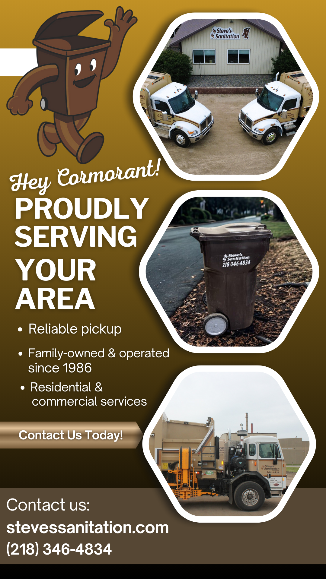 Steve's Sanitation Inc Facebook ad: Chat with us