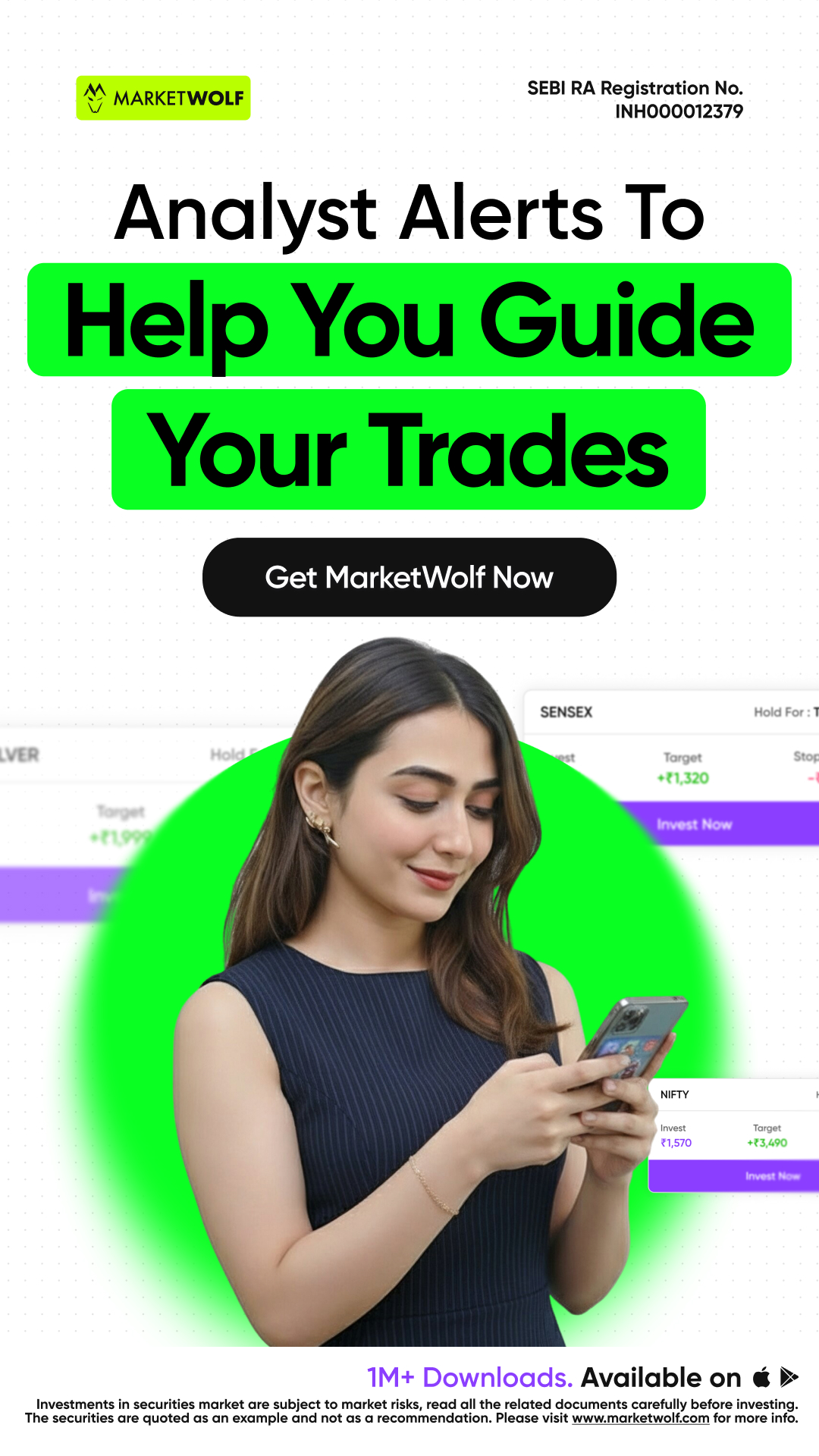 MarketWolf Facebook ad: Get Free Investing ideas in Stocks, Indices & Commodities…