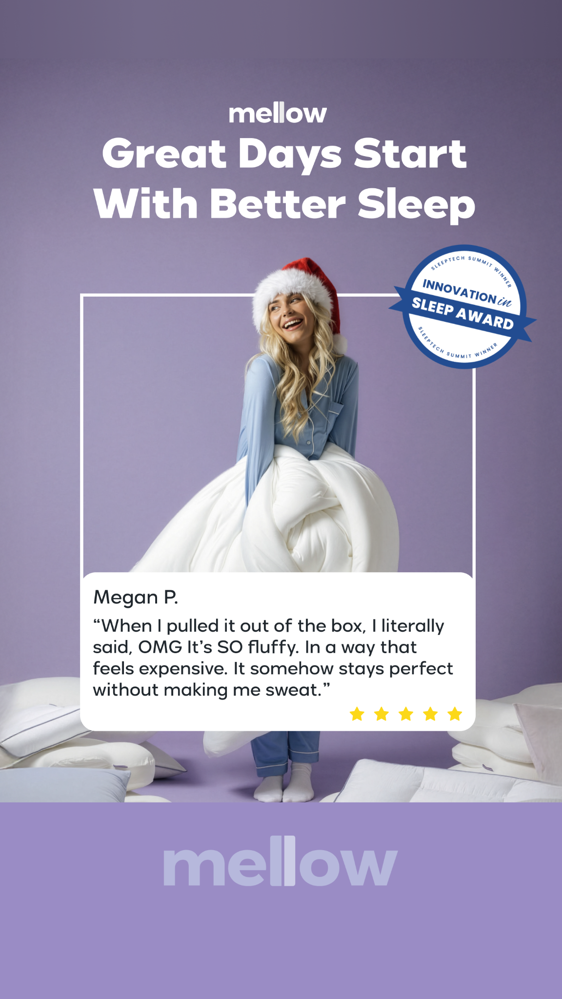 Mellow Bedding Collection Facebook ad from Feb 17, 2026
