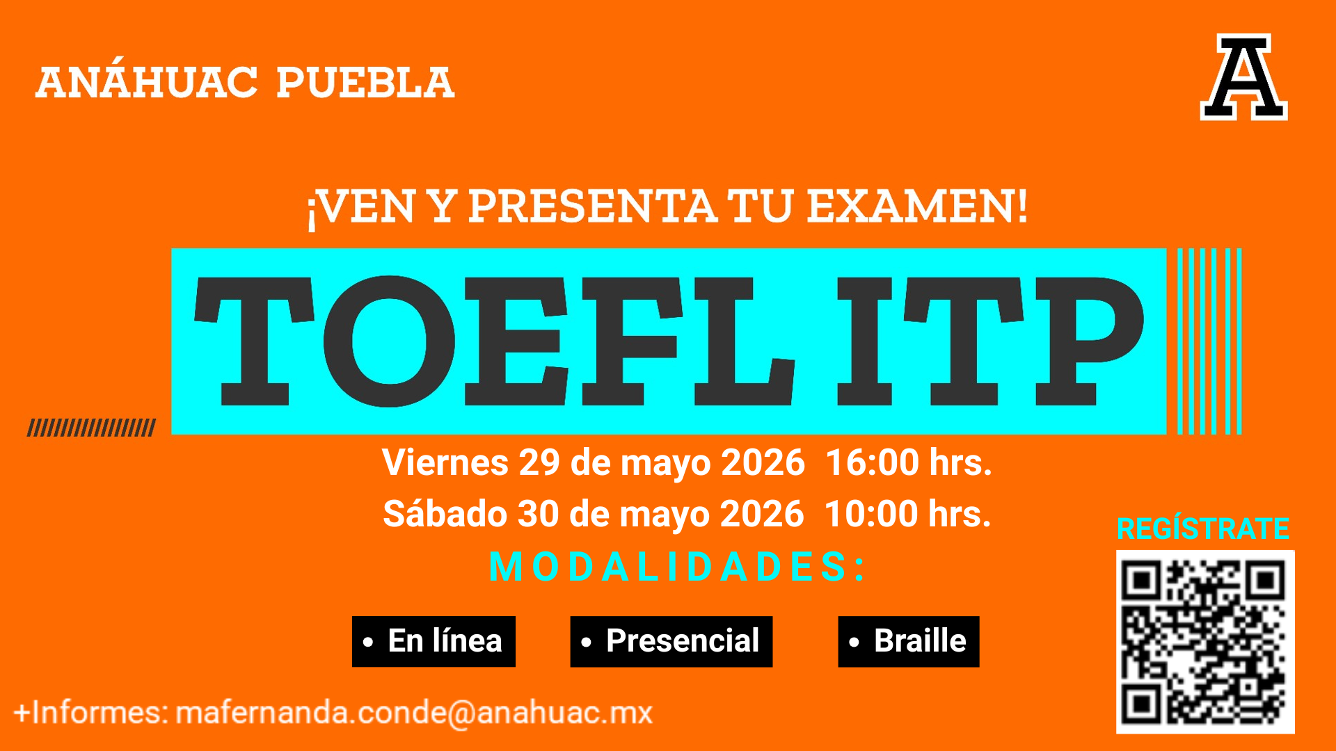 Universidad Anáhuac Puebla Facebook ad from May 14, 2026