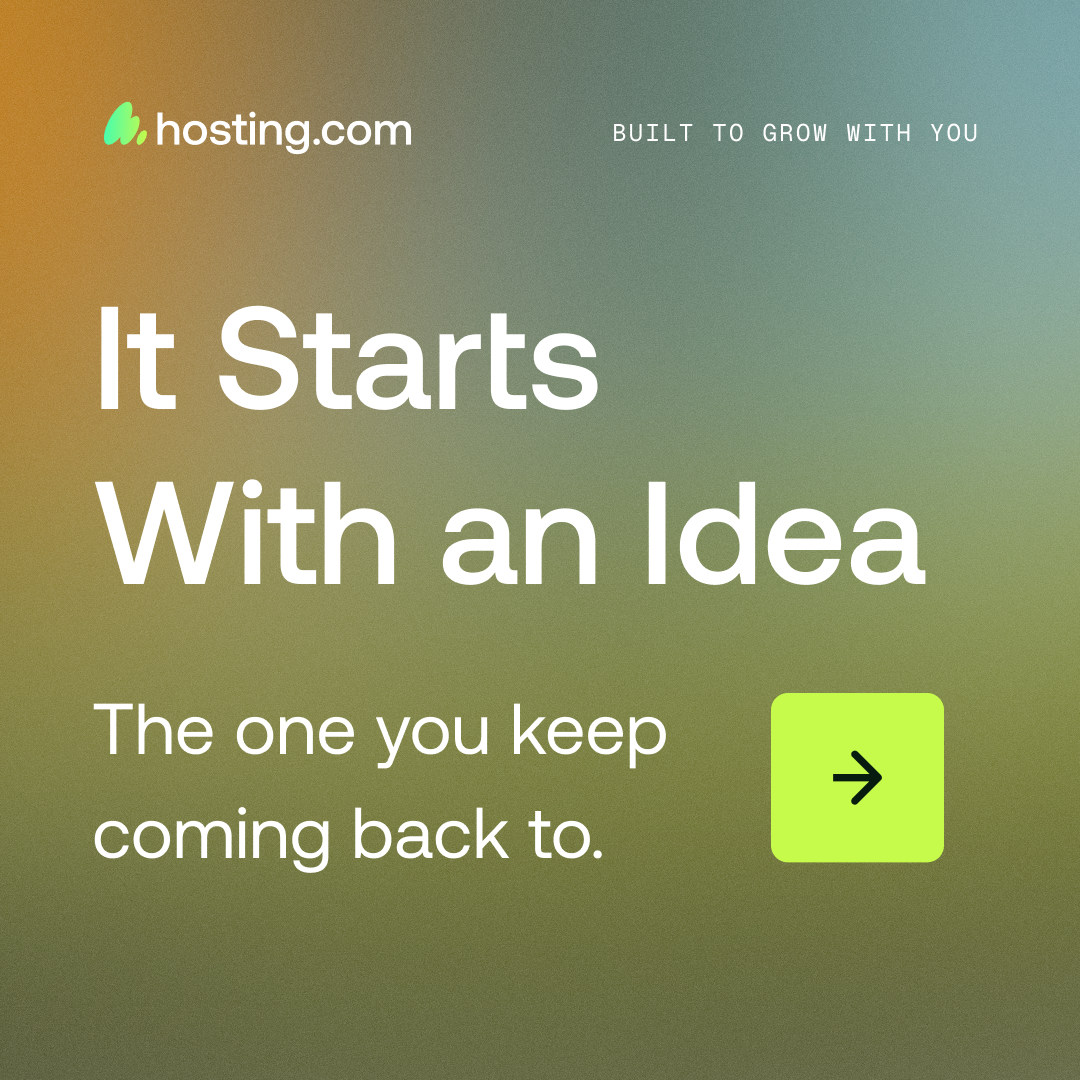 hosting.com Facebook ad: Success rarely arrives all at once.