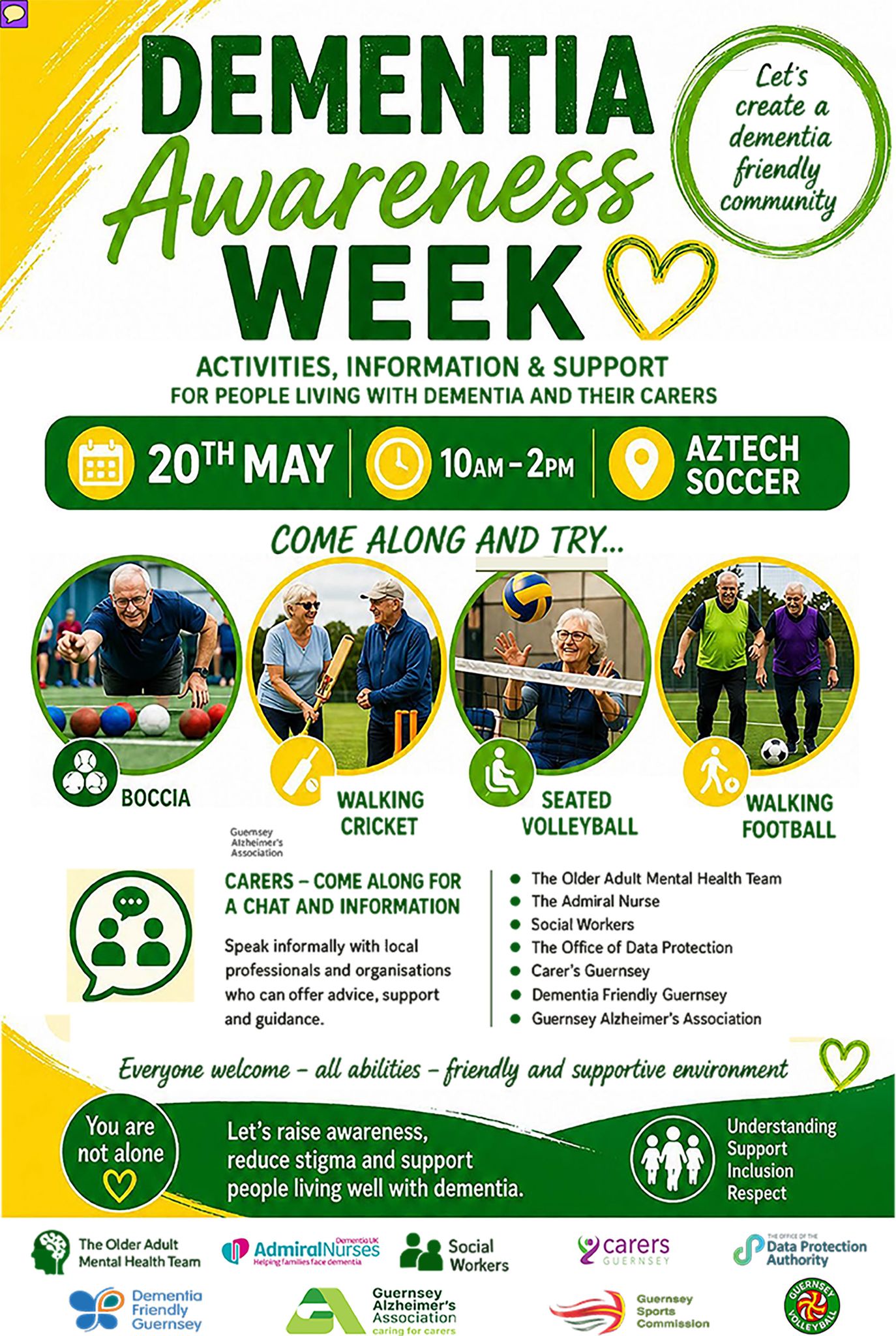 Guernsey Alzheimer's Association Facebook ad: We’re excited to share that, for Dementia Awareness…