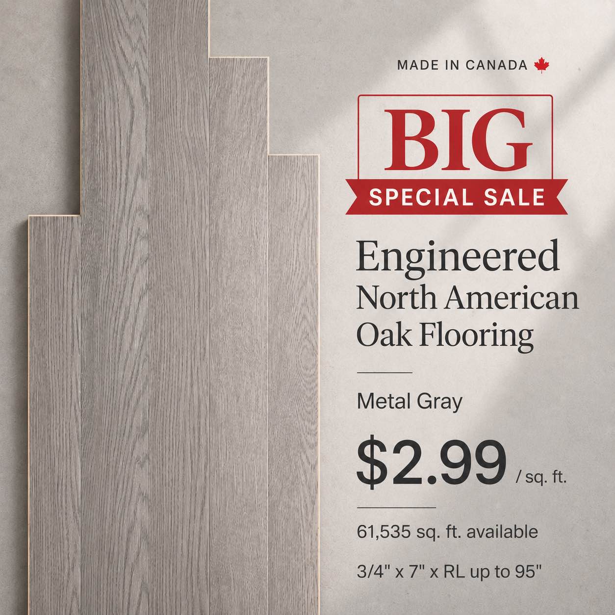 Art Yudzitski Facebook ad: Made in Canada Engineered North American Oak Flooring…