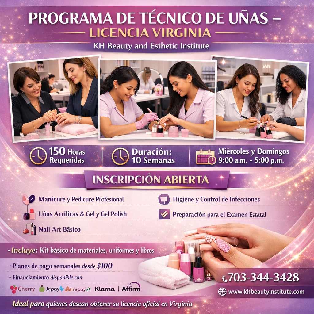Kh beauty and esthetic institute Facebook ad: CONVIERTE TU PASIÓN POR LAS UÑAS EN UNA…