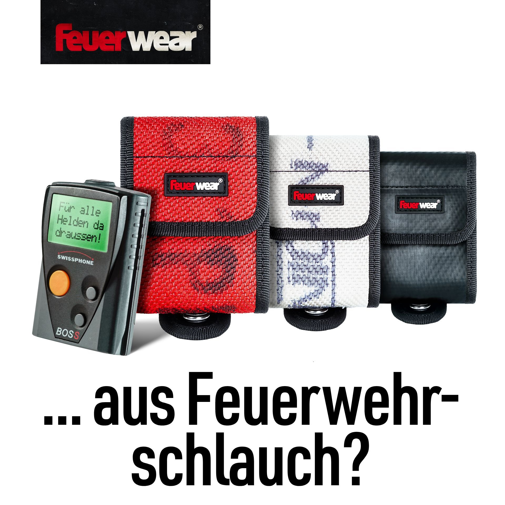 Feuerwear Facebook ad: Meldertasche Roger, Dein Stück Feuerwehr für den Alltag