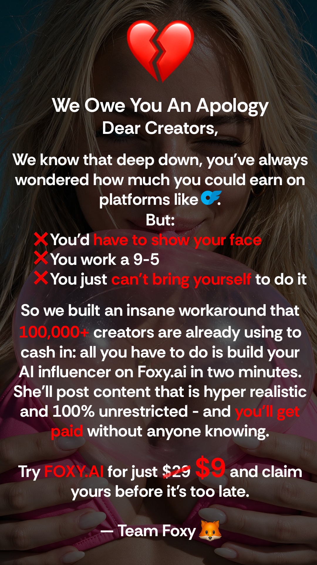 Foxy.ai Facebook ad