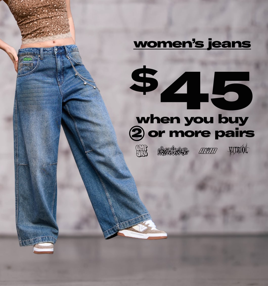 Zumiez Facebook ad: $45 WOMEN'S JEANS
