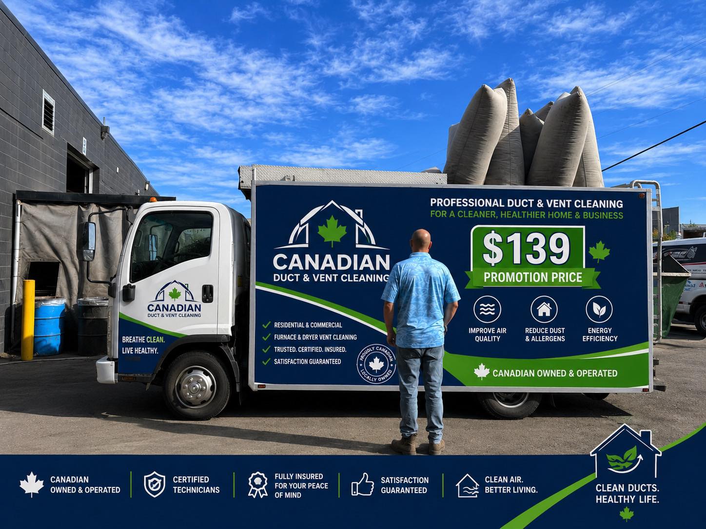 Canadian duct & vent cleaning service Facebook ad: Professional Duct Cleaning