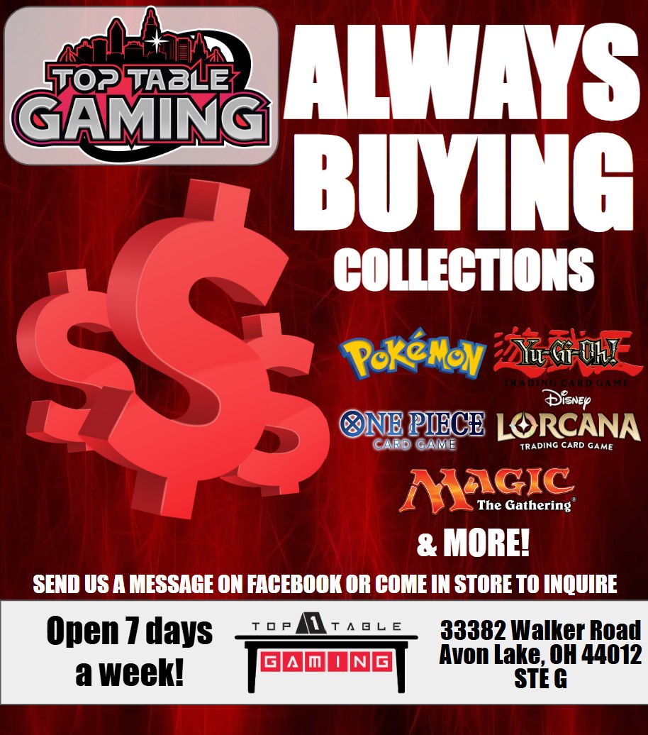 Top Table Gaming Facebook ad: We want your cards!
