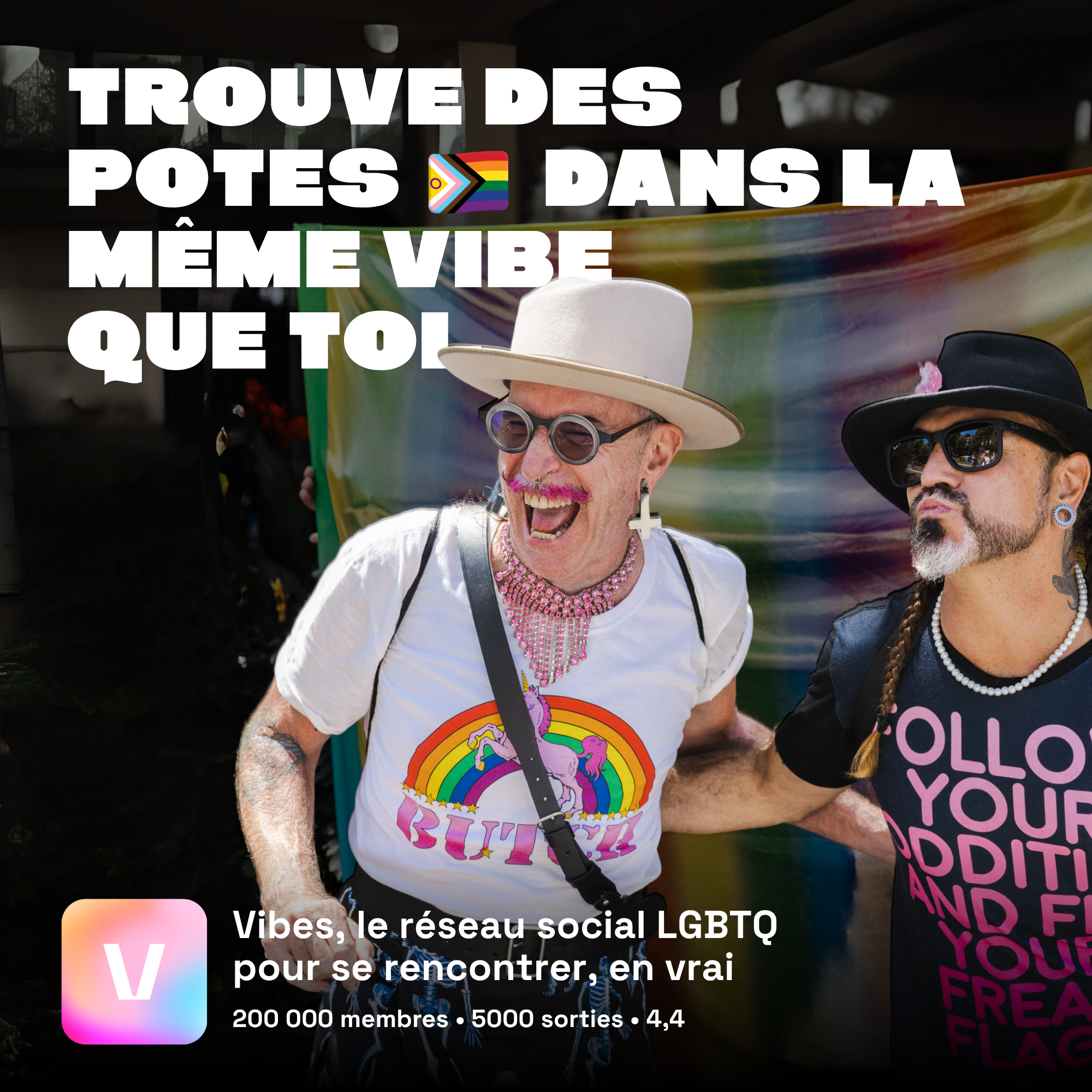 Vibes LGBTQ Facebook ad: Rejoindre aujourd'hui