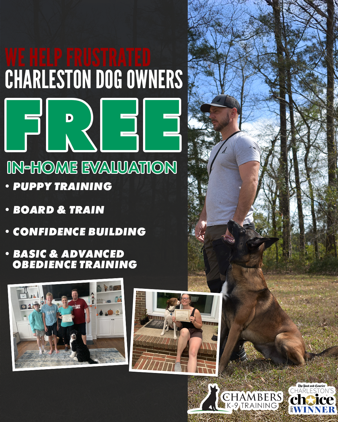 Chambers K9 Training Facebook ad from Mar 3, 2026