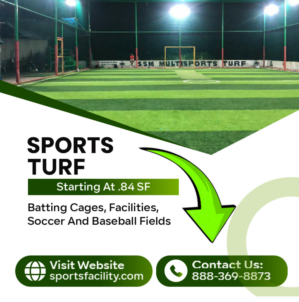 Sports Facility Facebook ad: Train, play, and compete on top-quality Artificial Sports…
