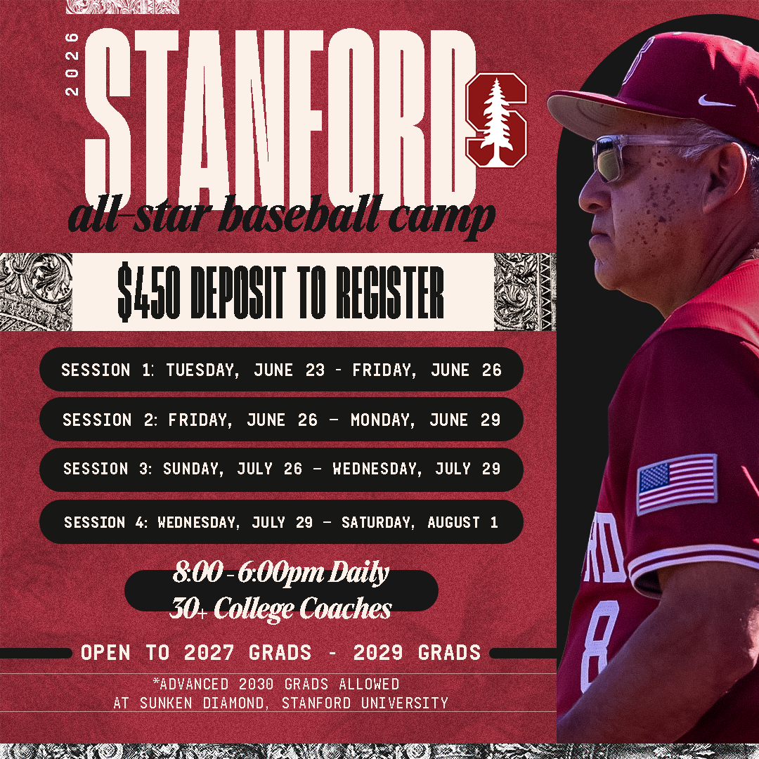 Stanford All Star Baseball Camps Facebook ad: Summer 26' Sessions Are Filling.