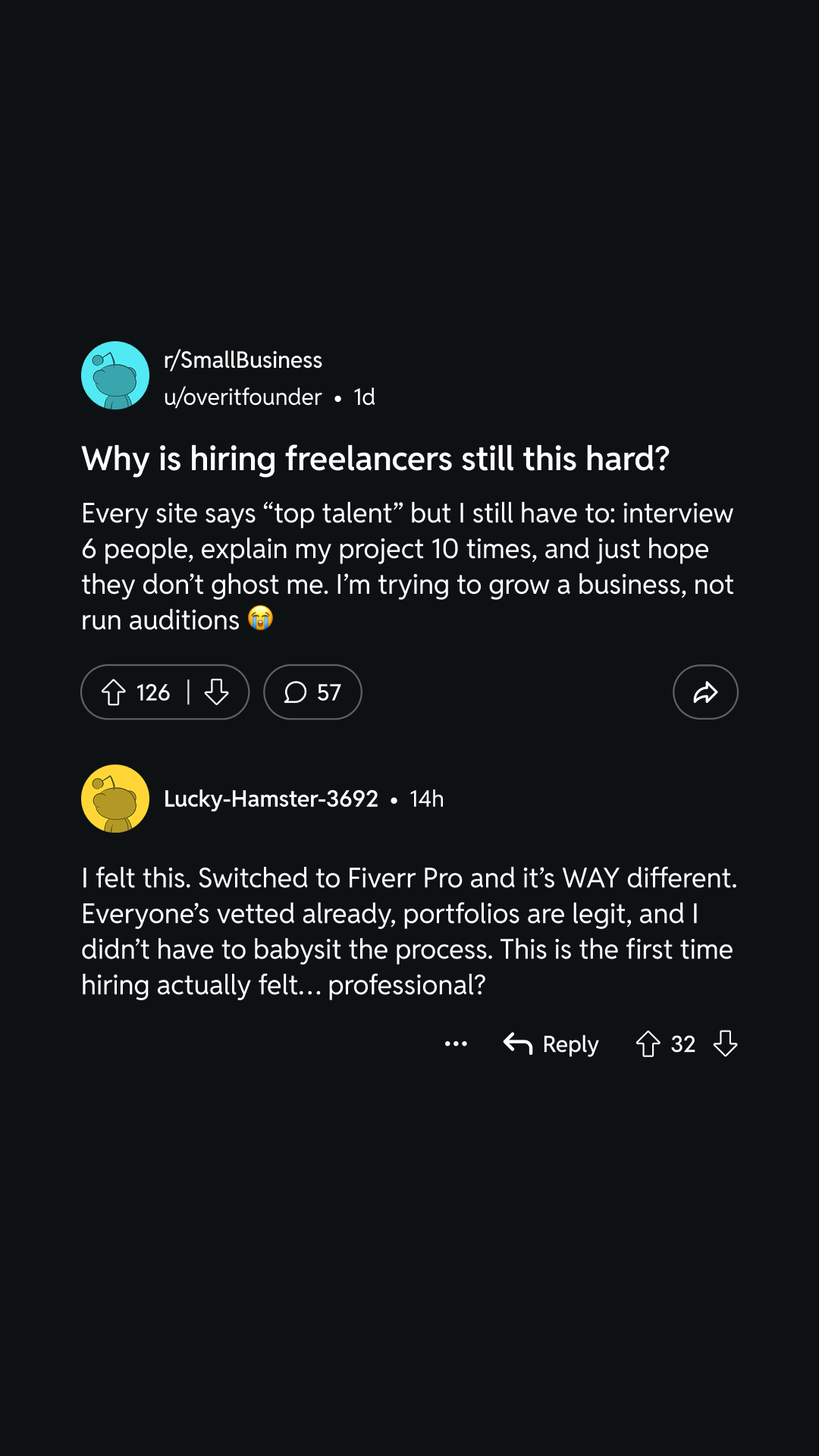 Fiverr Facebook ad