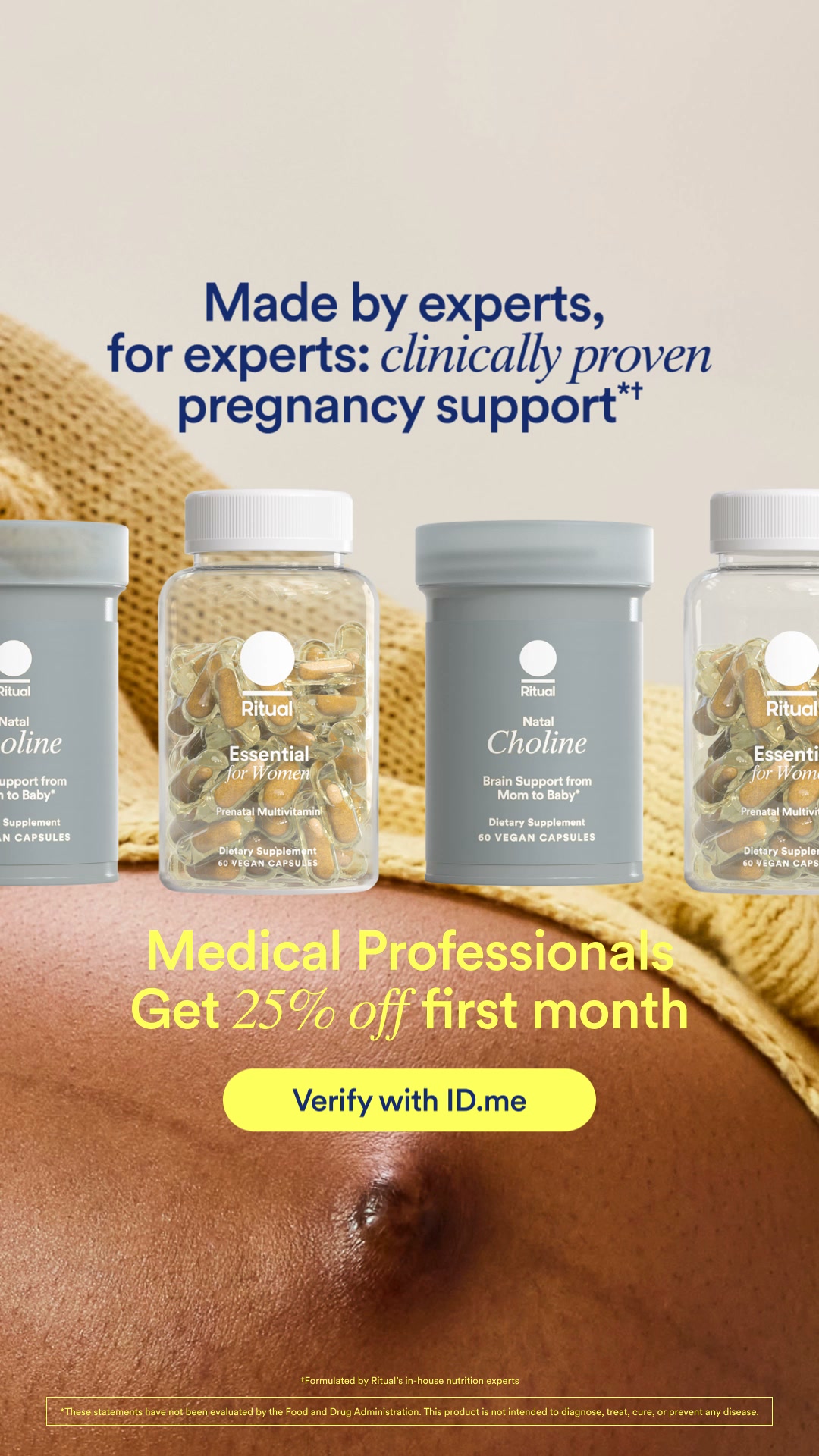 Ritual Facebook ad: Medical provider's get 25% off Ritual.