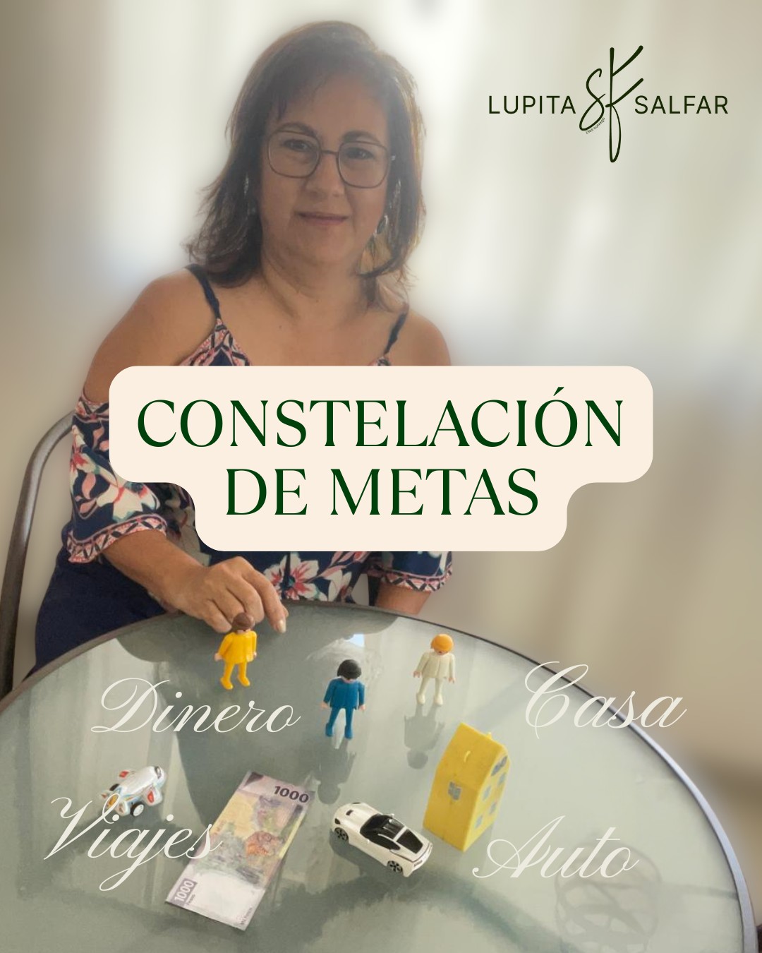 Lupita SalFar ConstelAmor Facebook ad: ¿Sabías que tus metas también se pueden constelar?
