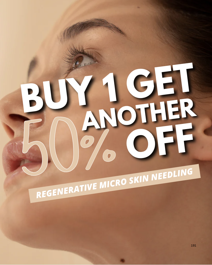 Epsom Skin Clinics Peacehaven Facebook ad: REGENERATE YOUR SKIN: BUY 1 GET 1 HALF PRICE