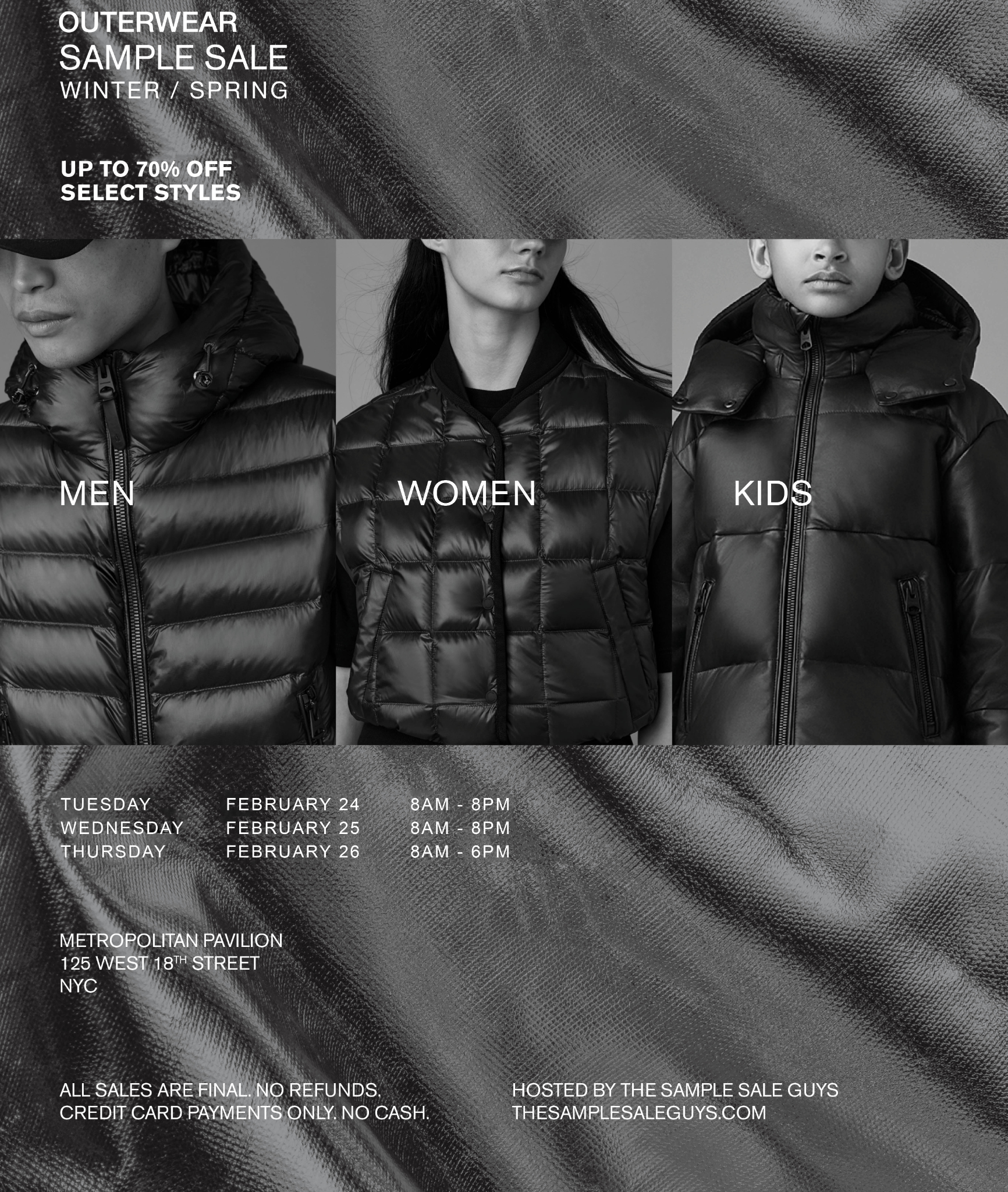 Sample Sale Guys1 Facebook ad from Feb 8, 2026