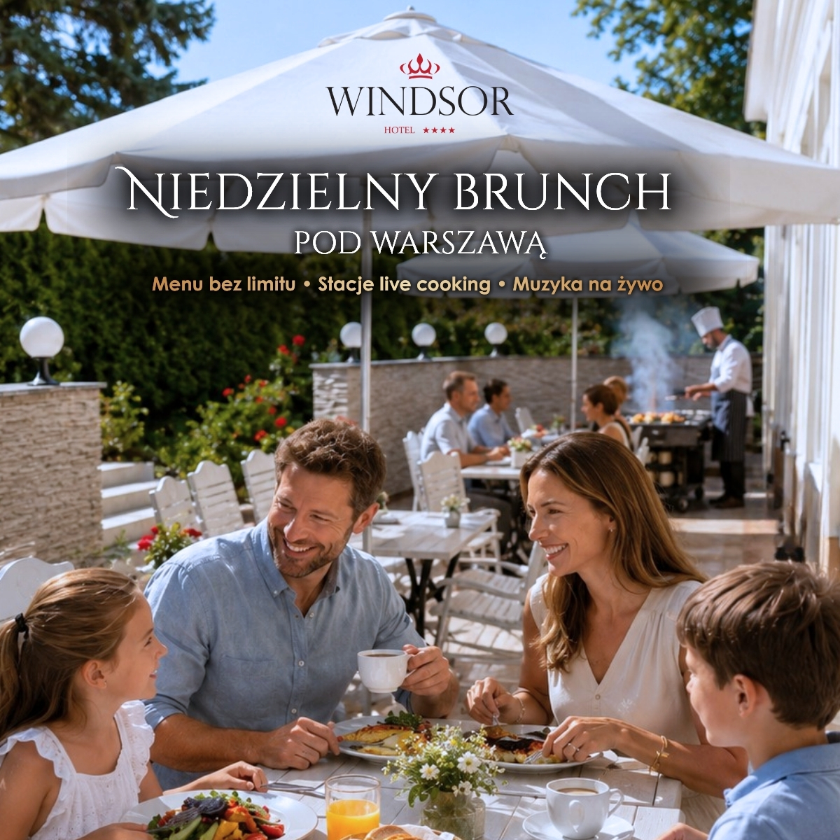 Hotel Windsor w Jachrance Facebook ad: Niedzielny brunch w Hotel Windsor