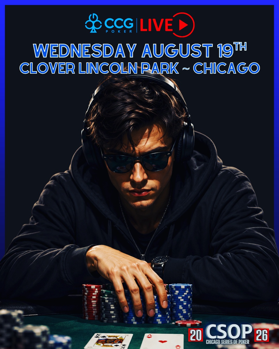 Chicago Charitable Games Facebook ad: CHARITY POKER IN LINCOLN PARK