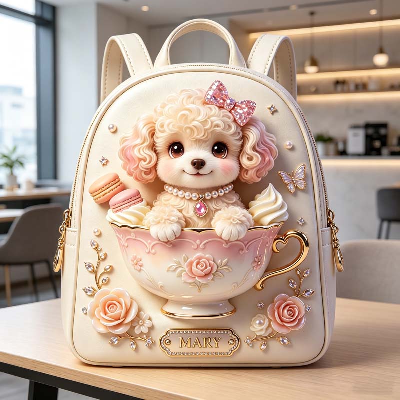 uilot.com Facebook ad: Personalized teacup dog backpack