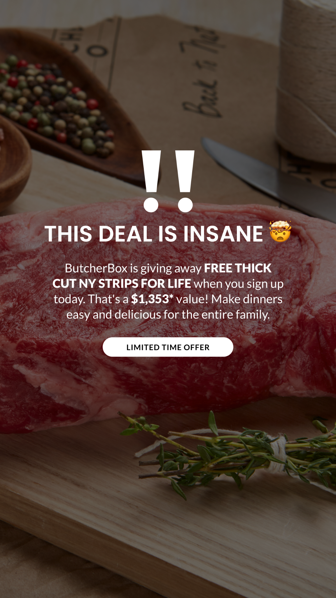 ButcherBox Facebook ad