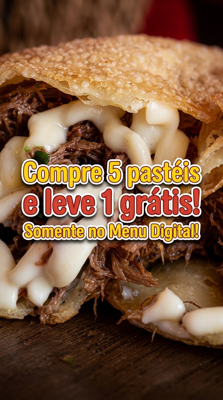 JK Pastel Facebook ad: Compre 5 pastéis e leve 1 grátis agora