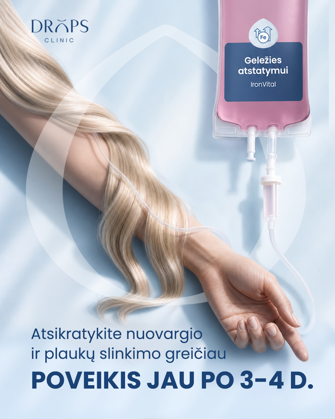 Drops Clinic Facebook ad: Geležies lašelinė MonoFer | Geležies infuzija | Drops Clinic