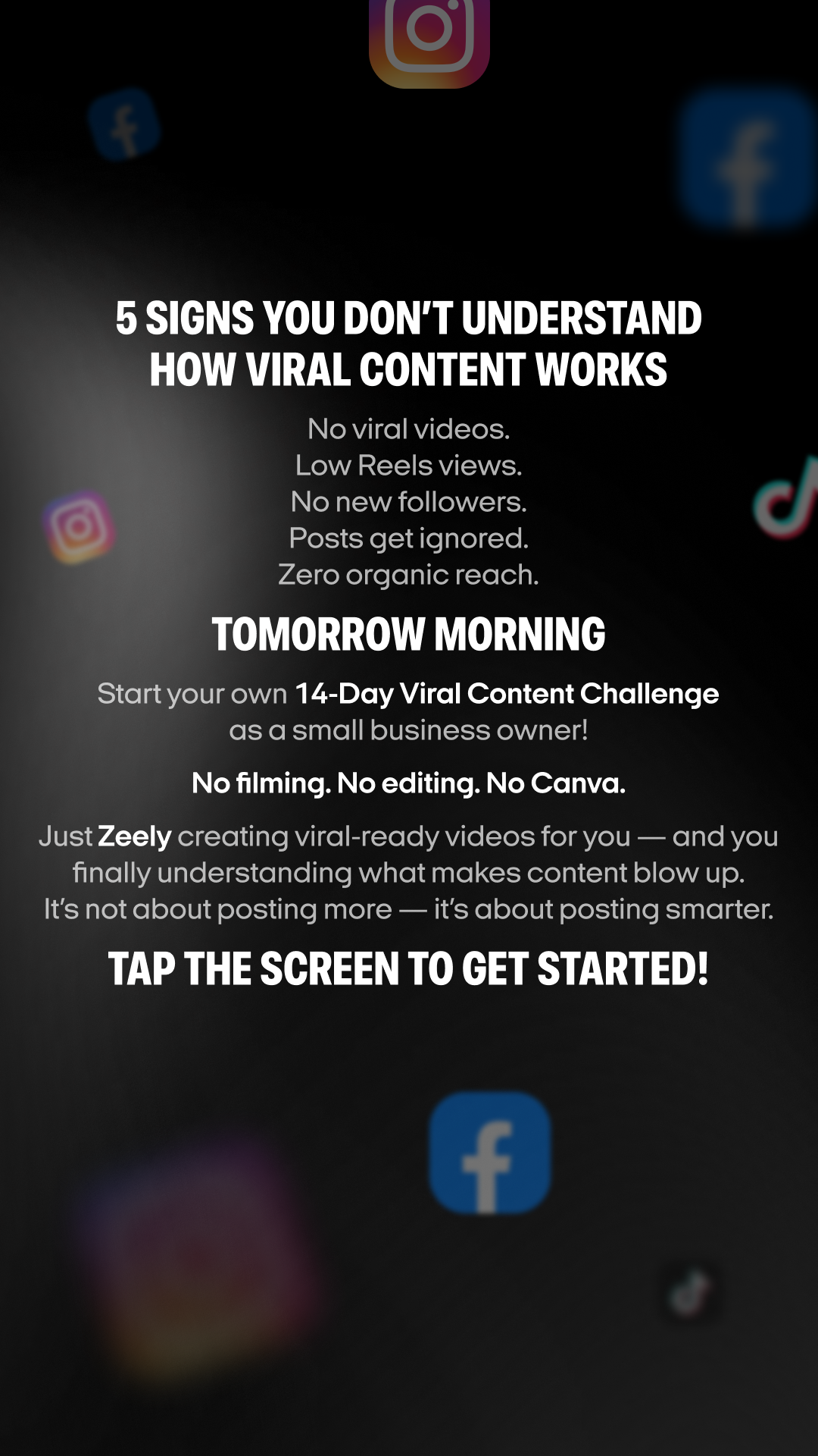 Zeely: AI-Powered Organic Growth Facebook ad: Reach your goal in 3 months with AI!