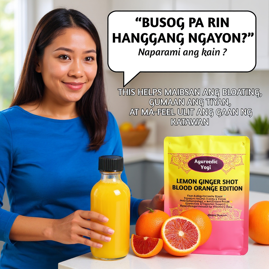 Lemon Ginger Shot  Blood Orange Edition by Ayurvedic Yogi Facebook ad