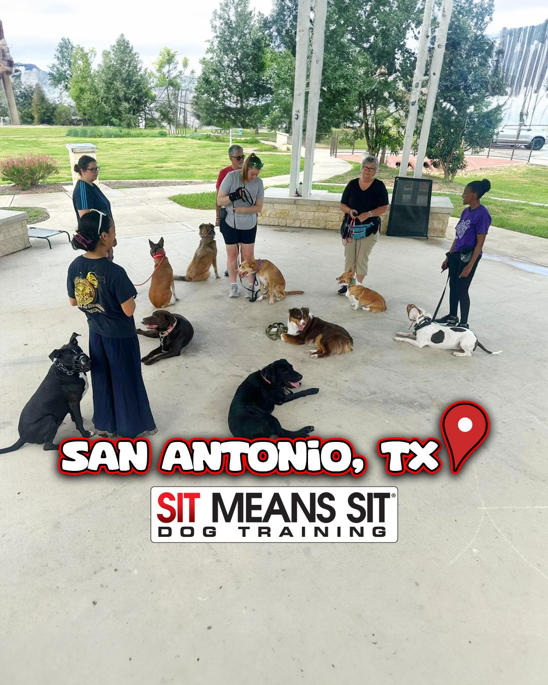 Sit Means Sit San Antonio Facebook ad from Oct 8, 2025
